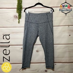 Zella Gray High Waist Crop Leggings L